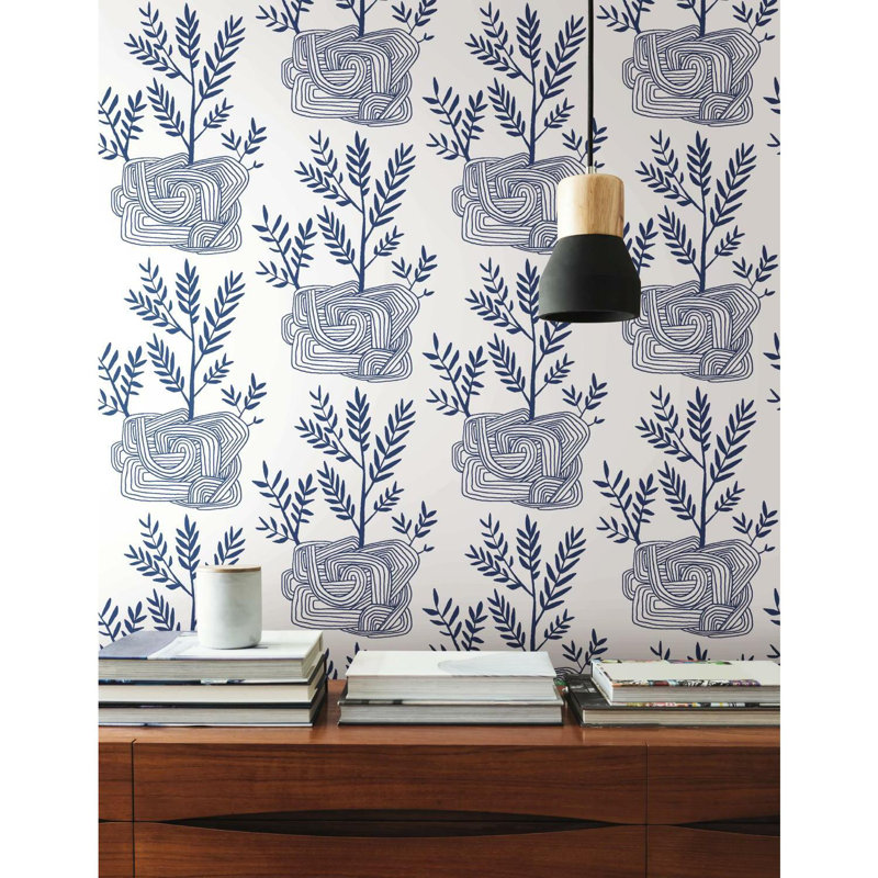 Seedlings Peel And Stick Wallpaper, Blue