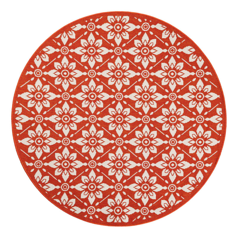 Indoor/Outdoor Trellis Area Rug, Round 5'1"