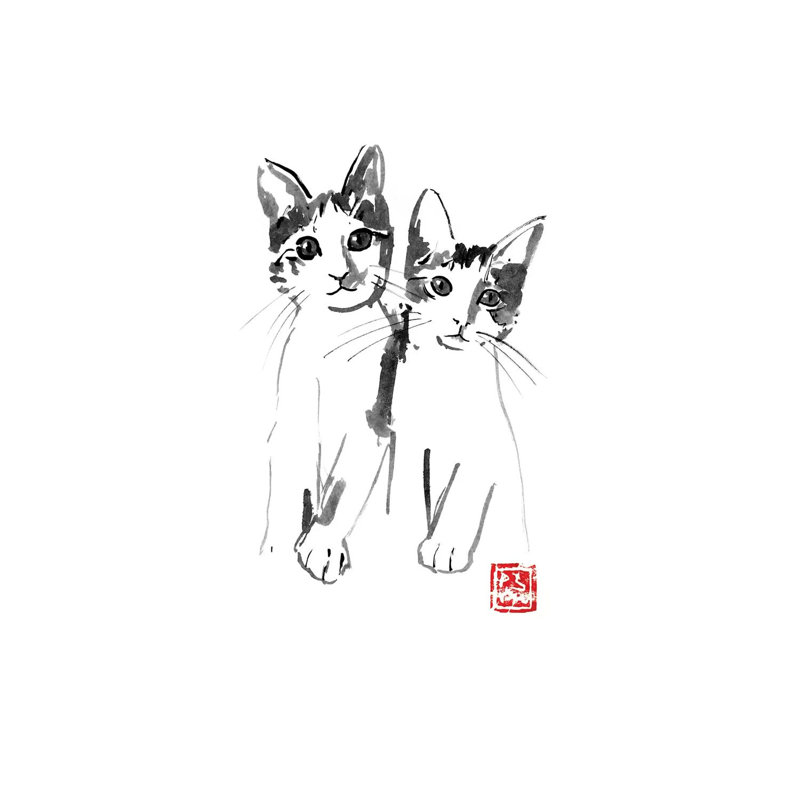 Brothers by Péchane - Print on Canvas, Wrapped Canvas, 20.32 cm H x 30.48 cm W