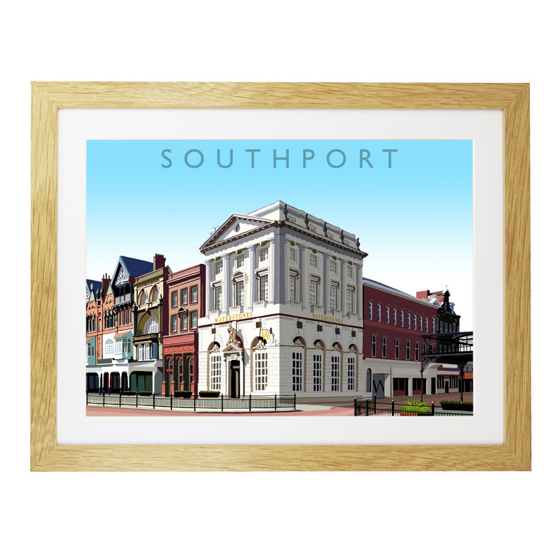 'Southport' by Richard O'Neil - Print, 44 cm H x 54 cm W x 2.2 cm D, Oak Wood Frame