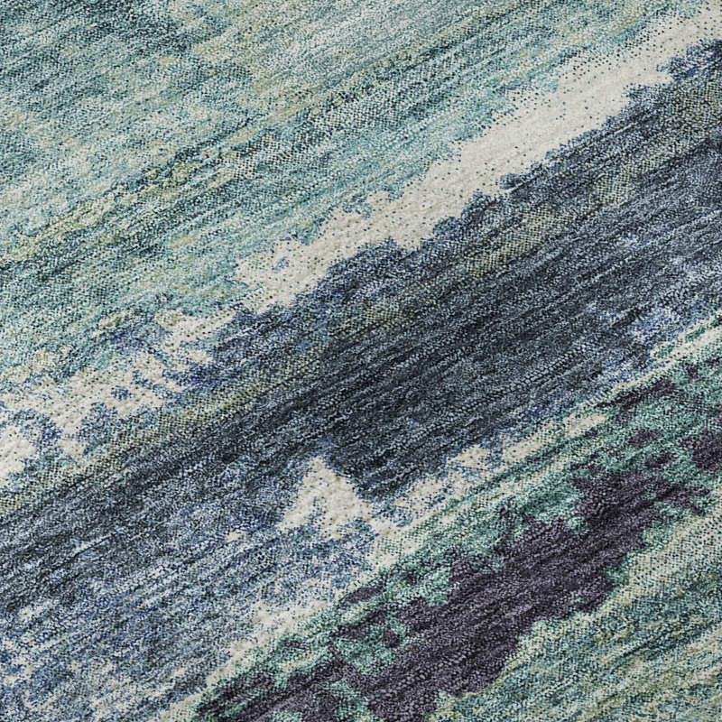 Premium Machine Washable Prisco Aloe Rug, Rectangle 5' x 7'6"