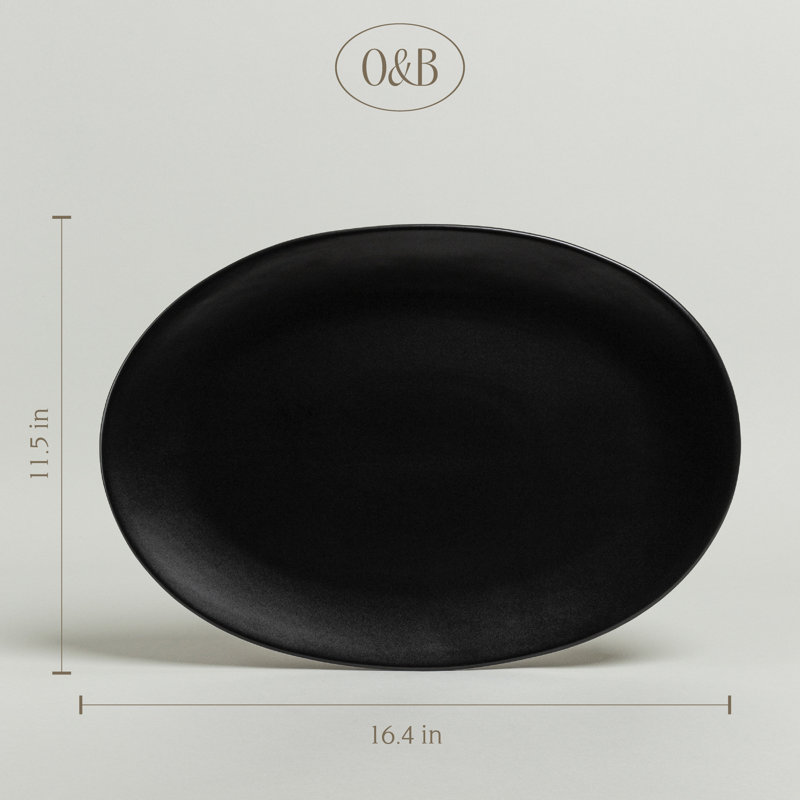 Coupe over&back Oval Serving Platter, Black