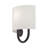 1 Light Brushed Nickel ADA Sconce With Hand Crafted Off-White Fabric Shade-2022549228