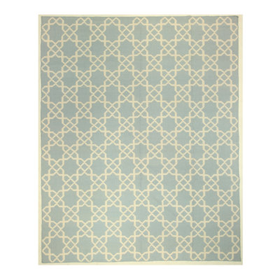 Flatweave Cotton and Wool Geometric Area Rug