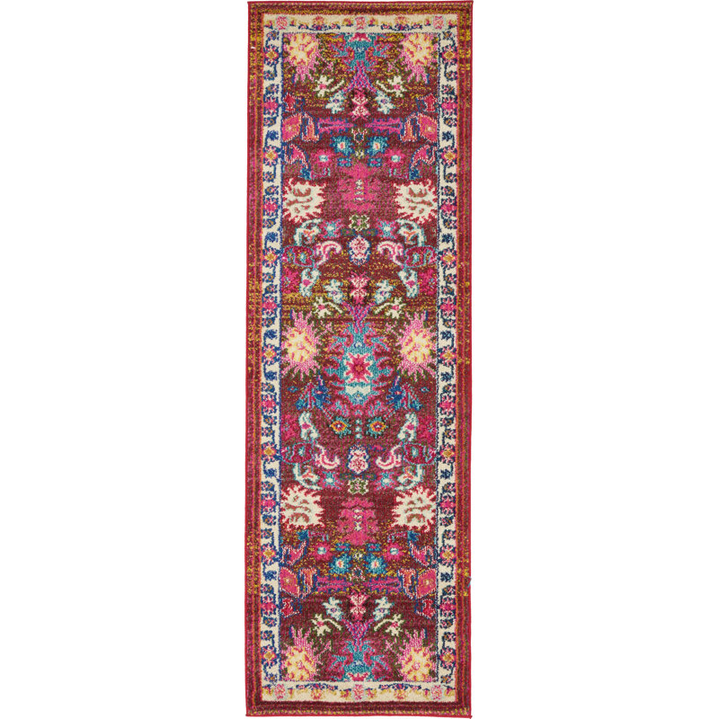 Eddins Washable Floral Indoor Rug, Runner 2'2" x 6'9"