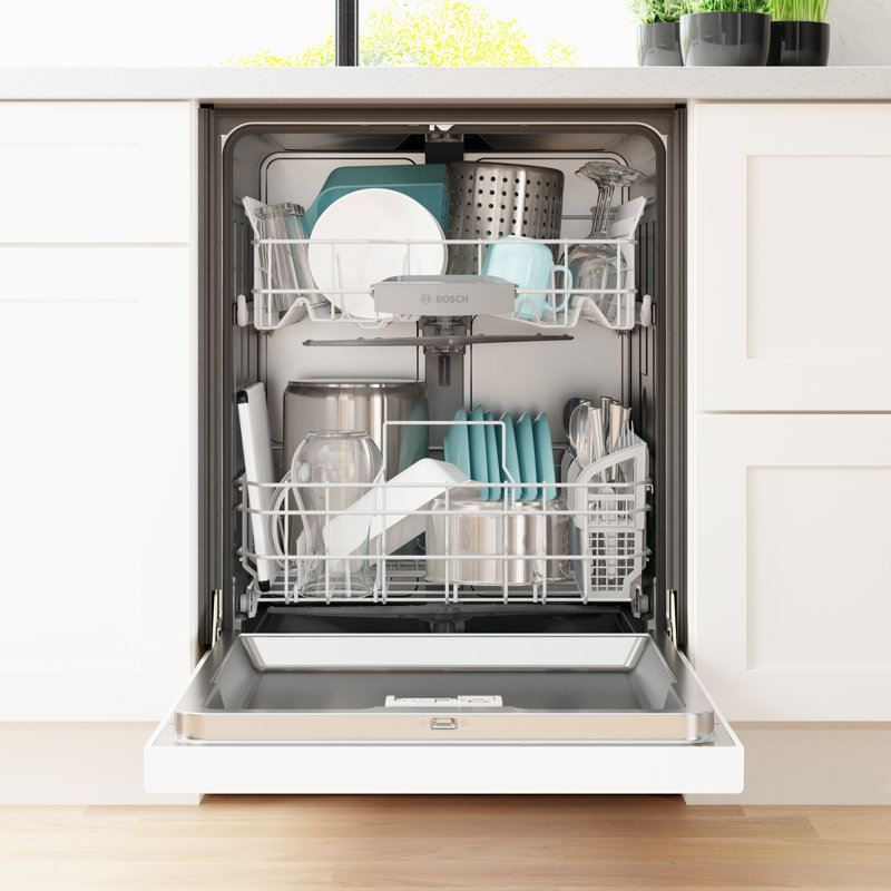 24" Recessed Handle 300 Series Dishwasher, White