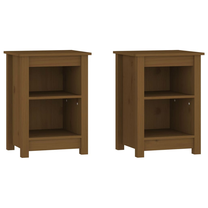 Brayden Studio Bedside Cabinets 2 Pcs 40X35x55 Cm Solid Wood Pine, Brown, Set of 2