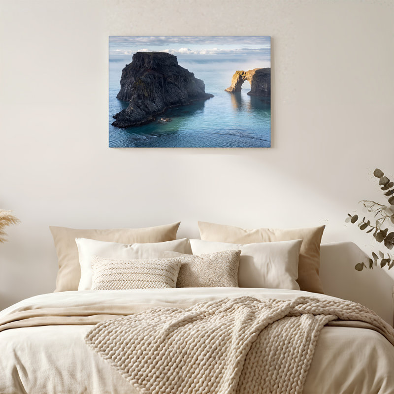 Art mural sur toile bleu marine foncé, 16"H x 24"W