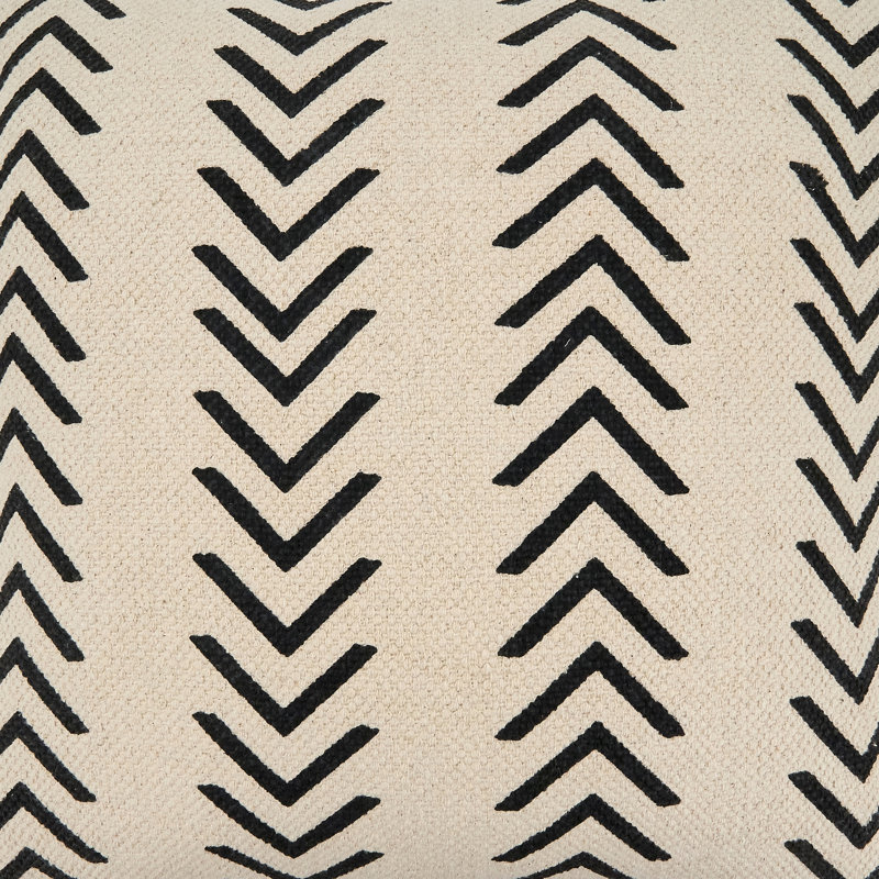 Natural Cotton Chevron Design Oversize Lumbar Throw Pillow