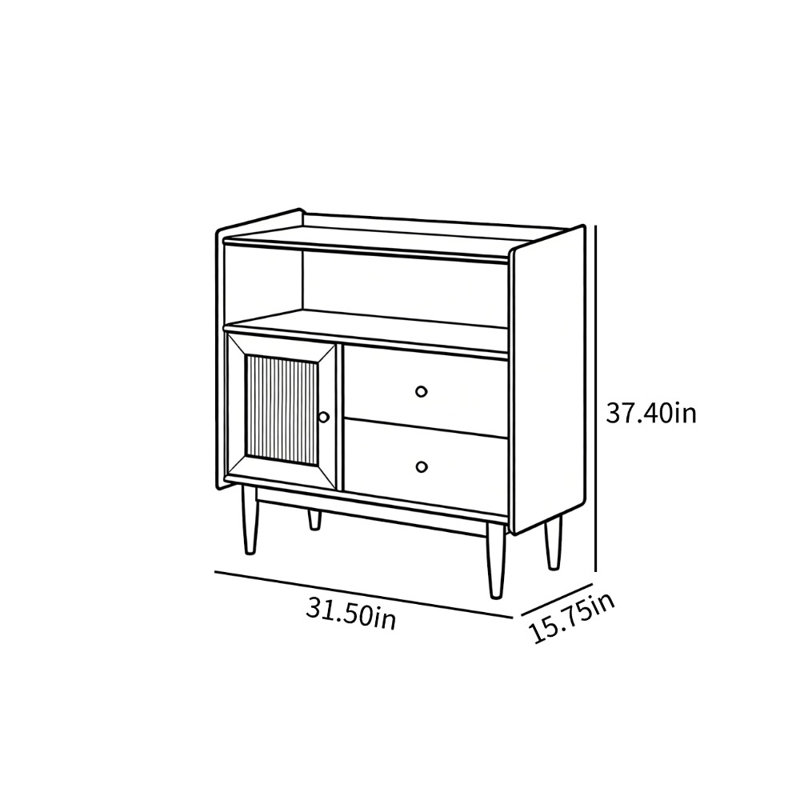 Armoire d'appoint intégrée à rangement simple, Burlywood