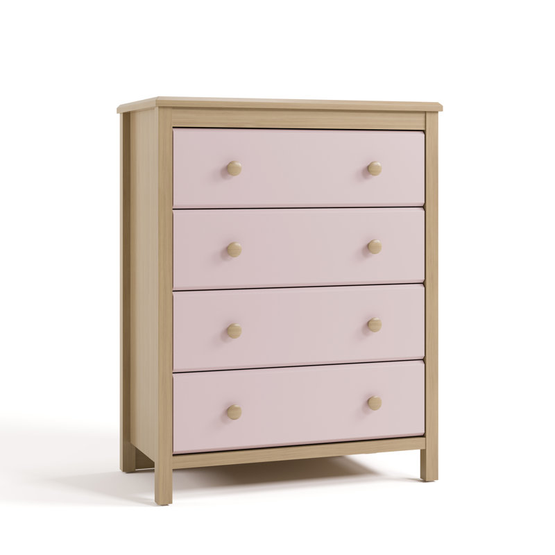 Alpine 4 Drawer Chest, Driftwood/Blush