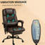 Fauteuil de bureau inclinable à haut dossier, fauteuil de massage à 6 points vibrants avec repose-pieds et télécommande-1865355362