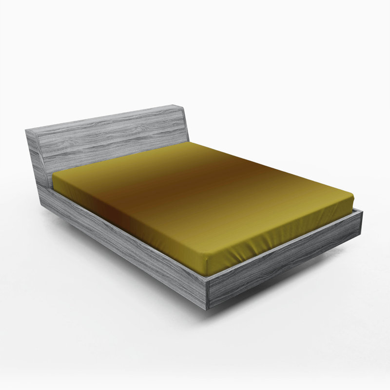 Microfiber Fitted Sheet, Full Fitted Sheet, Mustard/Brown Ombre