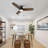 48" DC Motor 3 Reversible Blades Pull-chain Ceiling Fan with LED  Light