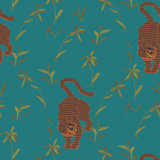 Nomad Stalking Tiger 10' L x 24" W Peel and Stick Wallpaper Tile