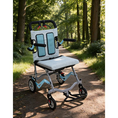 Lightweight Folding Wheelchair with Padded Seat & Removable Footrests