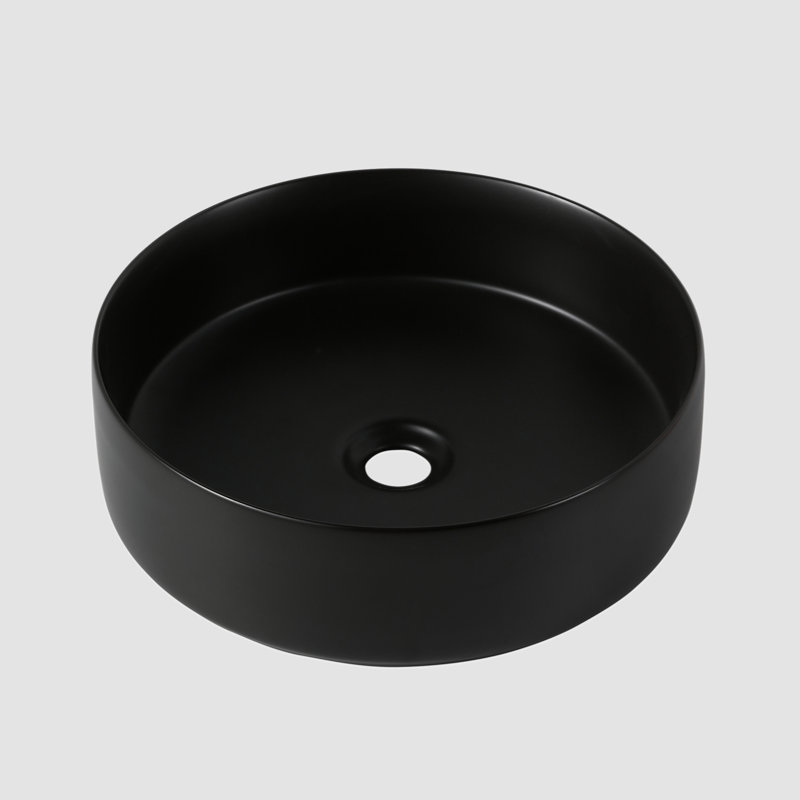 Lavabo de salle de bain Go Peak, Noir mat, Robinet monté sur le comptoir