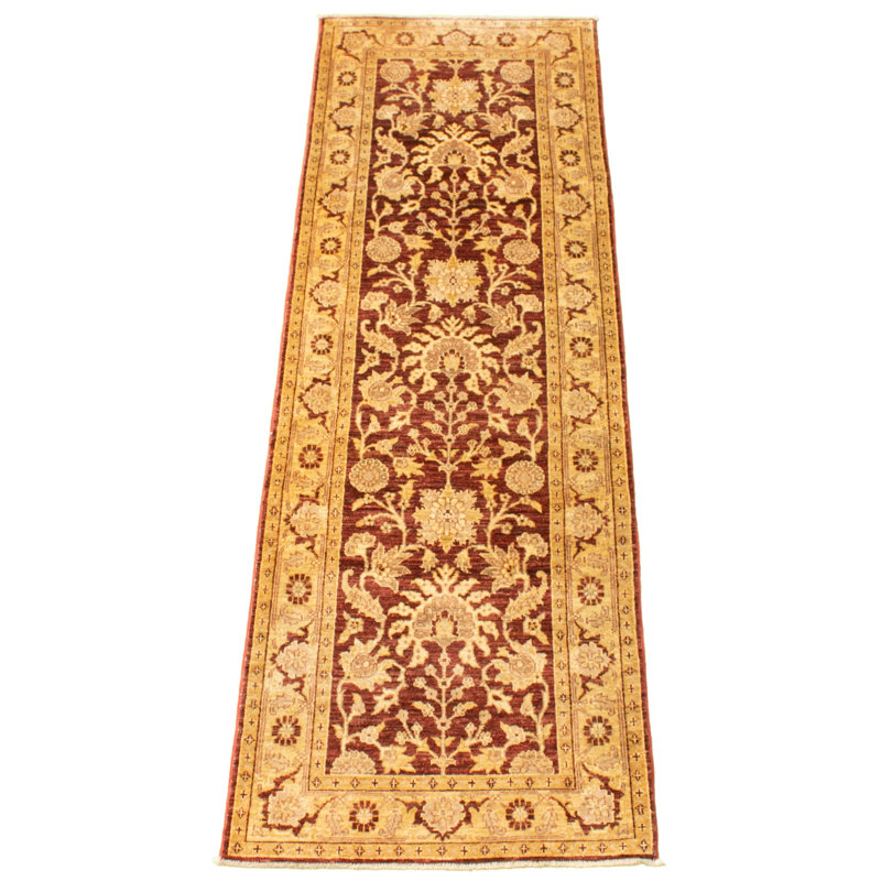 Tapis de couloir unique en laine noué à la main 2 pi 8 po x 8 pi 8 po nouvel âge Gwyned