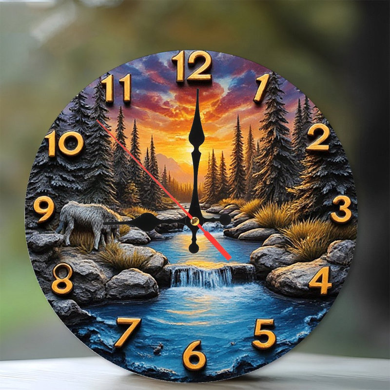 Horloge murale Sunset River