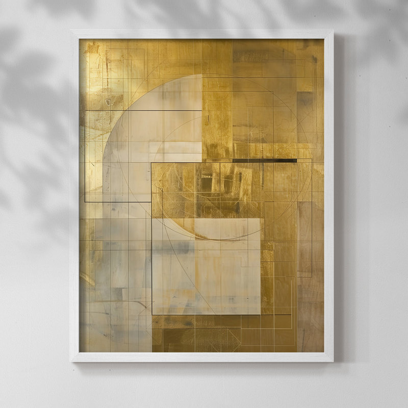 Série ABSTRACT Lxxxix - reproduction encadrée de qualité supérieure - prête à être accrochée - aucun clou requis