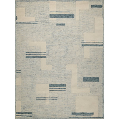 Nicada hand-tufted New Zealand Wool Blue/Ivory Area Rug