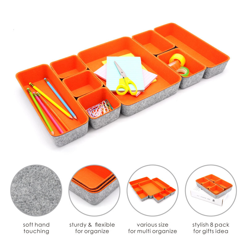 Geneseo 1.8'' H x 7.9'' W x 10.8'' D Organizer Set, Orange