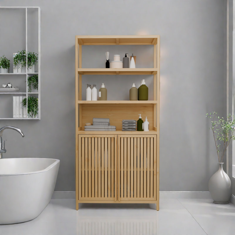 Étagère de rangement à double porte et grande capacité