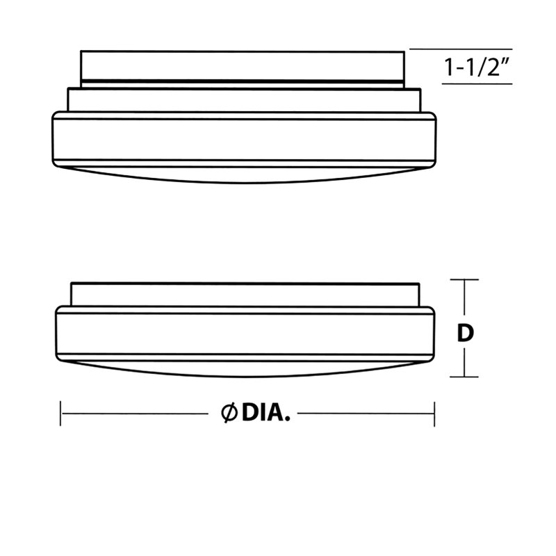 Plafonnier encastré à DEL Hayashi - 120 - 277 V - - 5 tasses - blanc, H 4,33 po x l 14 po x P 14 po