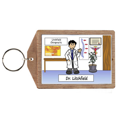 Personalized Chiropractor - Male Wooden Key Chain