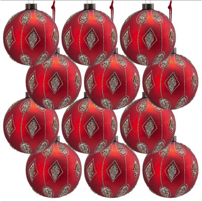 D3 "boules de Noël, boules de Noël suspendues en verre pour décorations de fêtes, lot de 12
