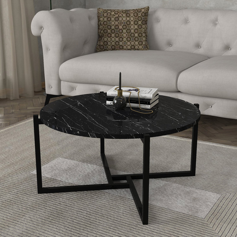 Beckie Cross Legs Coffee Table, Black