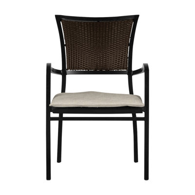 Aire Stacking Patio Dining Armchair With Cushions