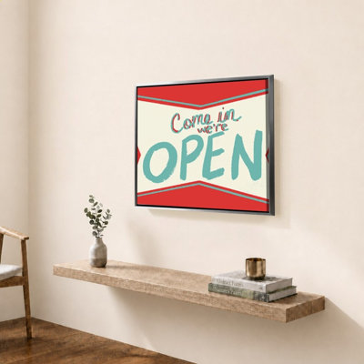 Retro Open Sign by Jen Bucheli - Graphic Art on Canvas