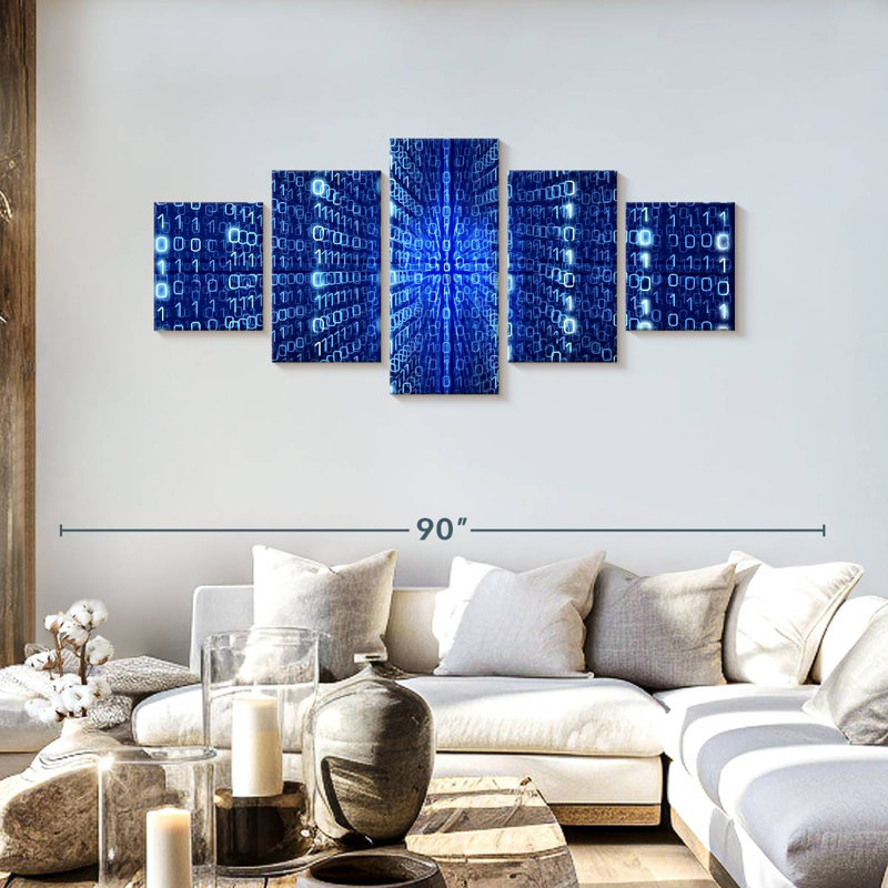 Blue Computer Matrix, 30" H x 68" W