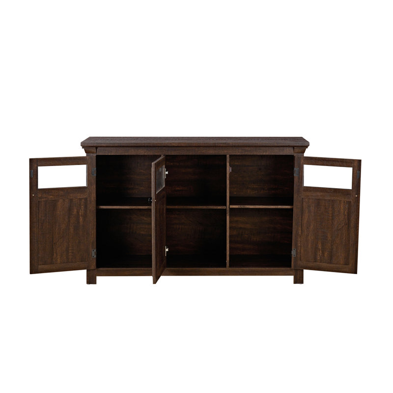 Corrinn 52.99 Sideboard, Storage Cabinet, TV Stand with Three doors, Espresso, 35" H x 53" W x 15.35" D