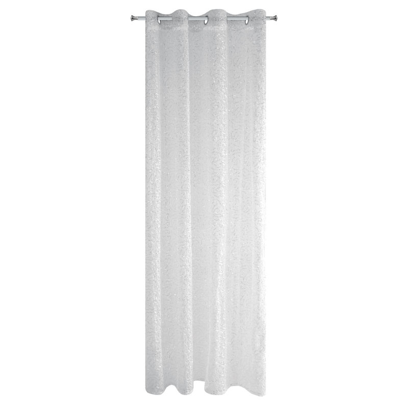 Fernbush Sheer Curtain Single Panel, White