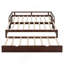 Lit de jour extensible avec couchette, lit de jour en bois avec couchette, espresso