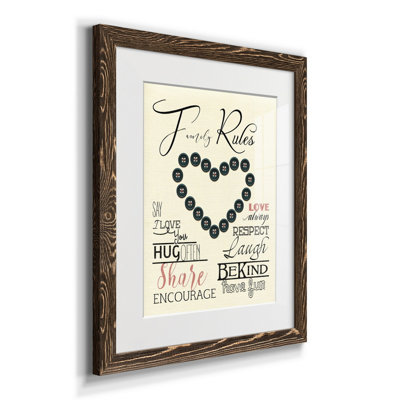 Family Rules Boutons - Impression de cadre photo sur papier