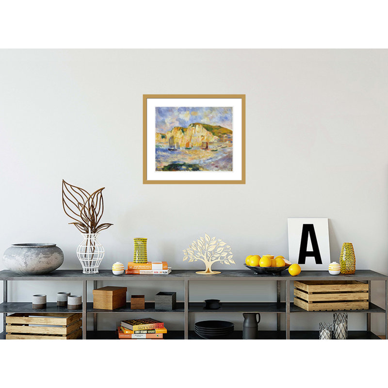 «Mer et falaises» par Pierre-Auguste Renoir, impression giclée encadrée, H 23,5 po x l 26,87 po