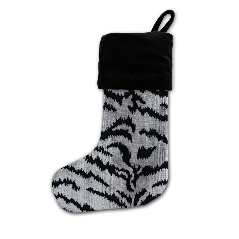TIGRE DE STOCKAGE / VELOURS, Argenté / Noir