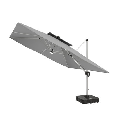 Aleksandria 130" Square Lighted Cantilever Umbrella