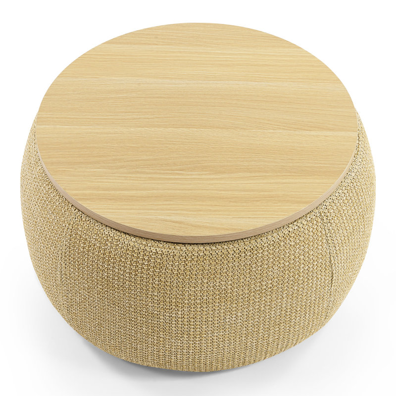 Storage 2 In 1 - Natural Color, 25.5"X25.5"X14.5", Handmade With Plastic Upholstery, Sumptuous Fabric, Works As End Table & , 250Lbs Capacity, No Assembly Function Natural, 25.5X25.5X14.5 Inches, Can