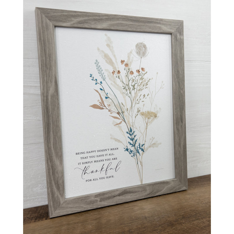 Impression encadrée, «Family / Home Being Happy Being not Don't You Have It All Thankful»