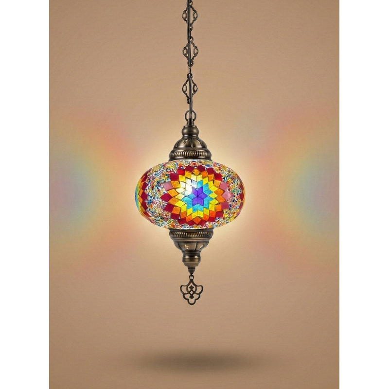 Lustre Roneal, Bleu, H 23,62 po x l 7,45 po x P 7,45 po