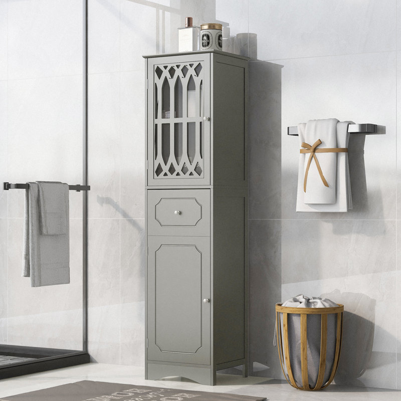 Grande armoire de salle de bain, Gris