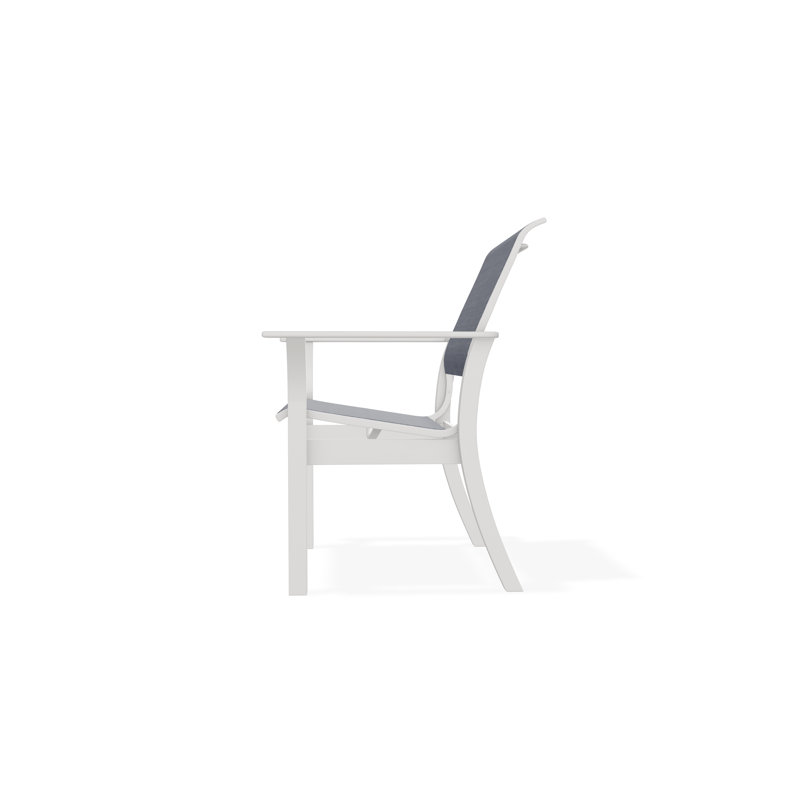 Leeward Outdoor Dining Chair, Augustine Denim, Snow