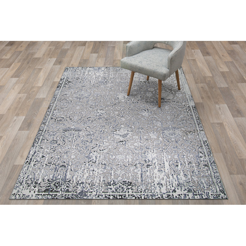 Perino Damask Indoor Rug, Runner 2'7" x 7'10"
