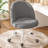 Armless Office Desk Chair With Wheels, Soft Lumbar Support Vanity Chair For Small Space,Bedroom, Height Adjustable-1386212097