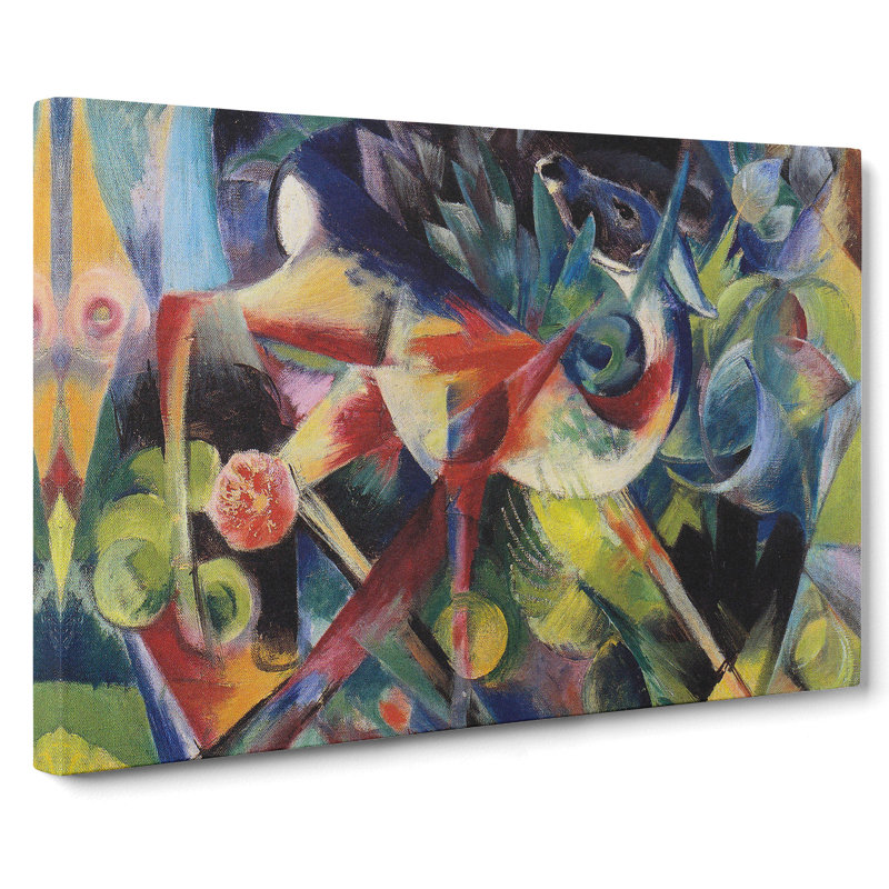 Deer in the Flower Garden by Franz Marc - Wrapped Canvas, 50cm H x 76cm W x 3cm D