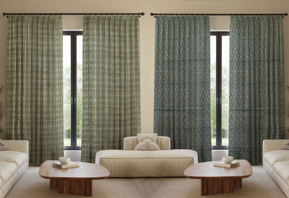 Window Treatments – Drapery & Roman Shades in Artisanal Prints